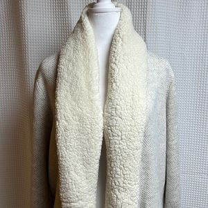 Style &Co Cozy Sherpa Fleece Collar open front Long Cardigan with front pockets